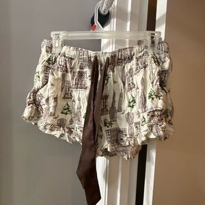 Aerie Cream Cityscape Print Pajama Shorts mix and match